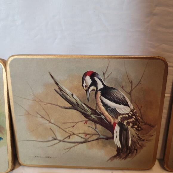 Basil Ede Rare/Vintage Bird Cork Coasters - Picture 3 of 9
